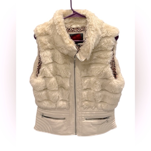 Celsius Premium Jacket Vest 100% Vegan Furs Cream Color Women’s Size XL - Picture 1 of 3